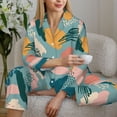 thumbnail image 6 of Pajama Sets for Women 2 Pcs, Graffiti Button Down Long Sleeve Sleepwear Lounge PJ Sets, 6 of 6