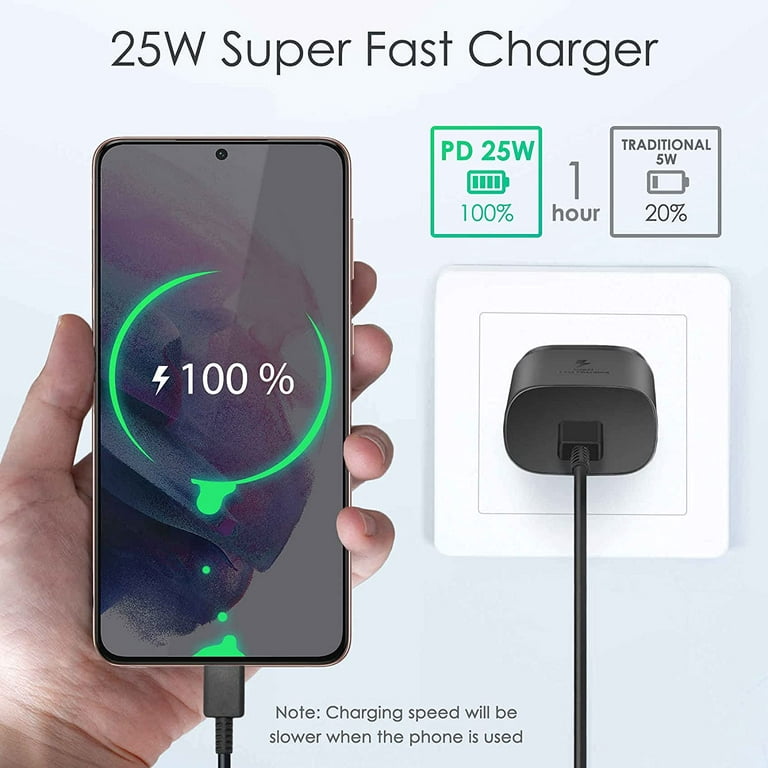SAMSUNG 25W USB-C Super Fast Charging Wall Charger - Black (US Version with  Warranty) 