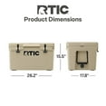 thumbnail image 5 of RTIC 45 QT Ultra-Tough Rotomolded Hard-Sided Ice Chest Cooler, Fits 60 Cans, Tan, 5 of 8