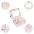 thumbnail image 3 of Unique Bargains Travel Jewelry Box Small Portable PU Leather Jewelry Organizer Case Pink, 3 of 8