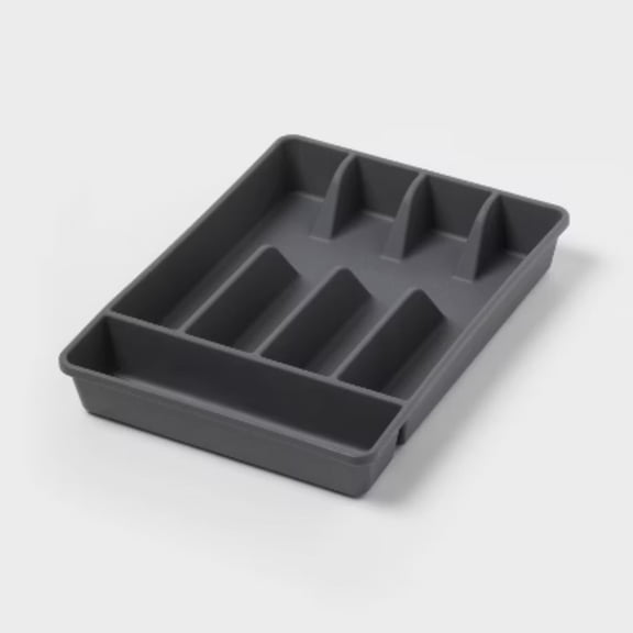 5 Compartment Plastic Plastic Drawer Organizer Gray - Brightroom