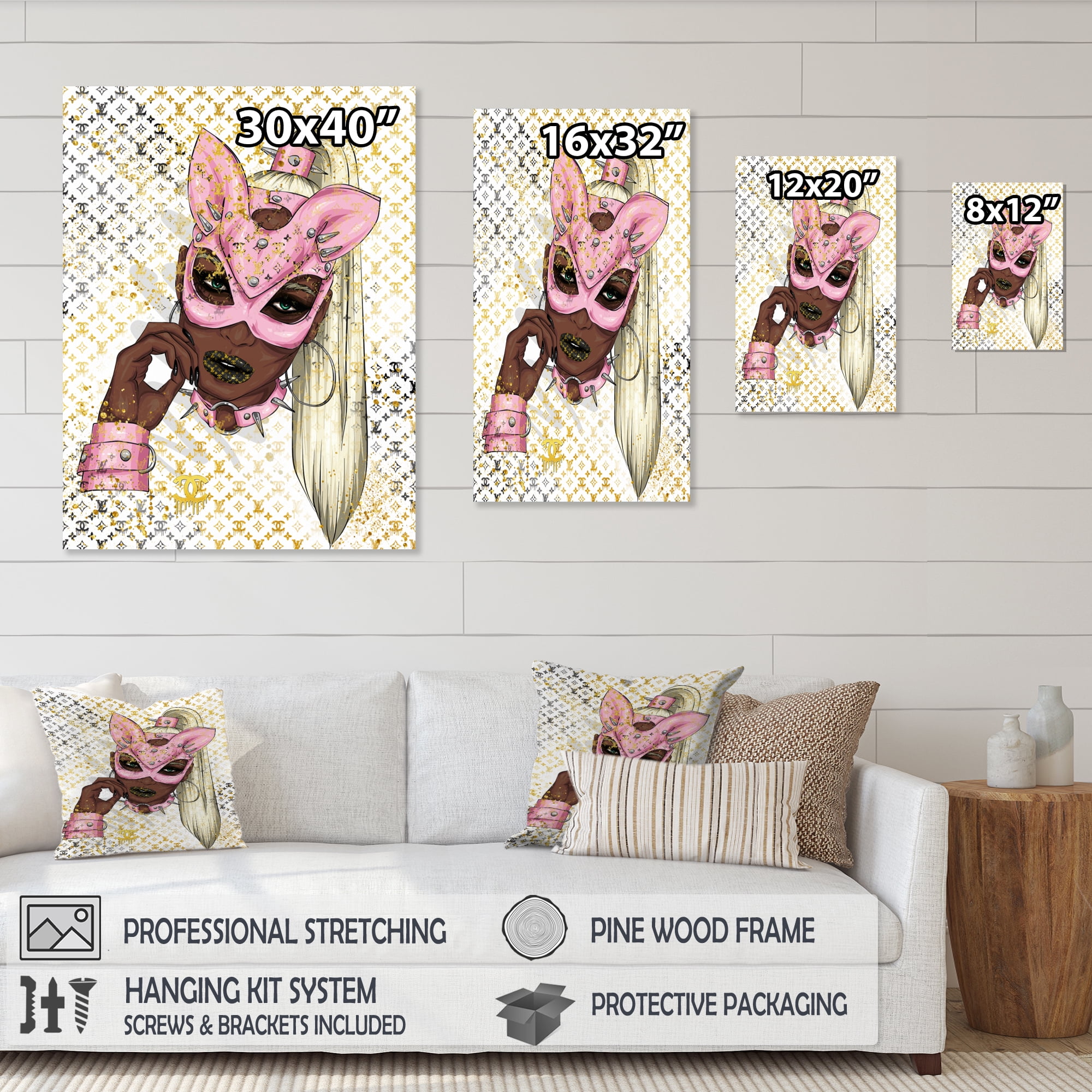 Designart High End Cat Woman II Canvas Wall Art