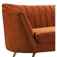 thumbnail image 3 of Pemberley Row Velvet Cognac Loveseat Rectangular Contemporary 65" Unassembled, 3 of 8