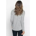 thumbnail image 2 of Wenseny Long Sleeve Shirts For Women Twist Knot Front Tunic Blouse Shirt Grey L, 2 of 5