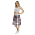 thumbnail image 3 of Women's Plaid Checkered Feminine Fashion A-line Printed Skirt Casual Wear, XL, Pale Pink Black Grey, by Ambesonne, 3 of 6