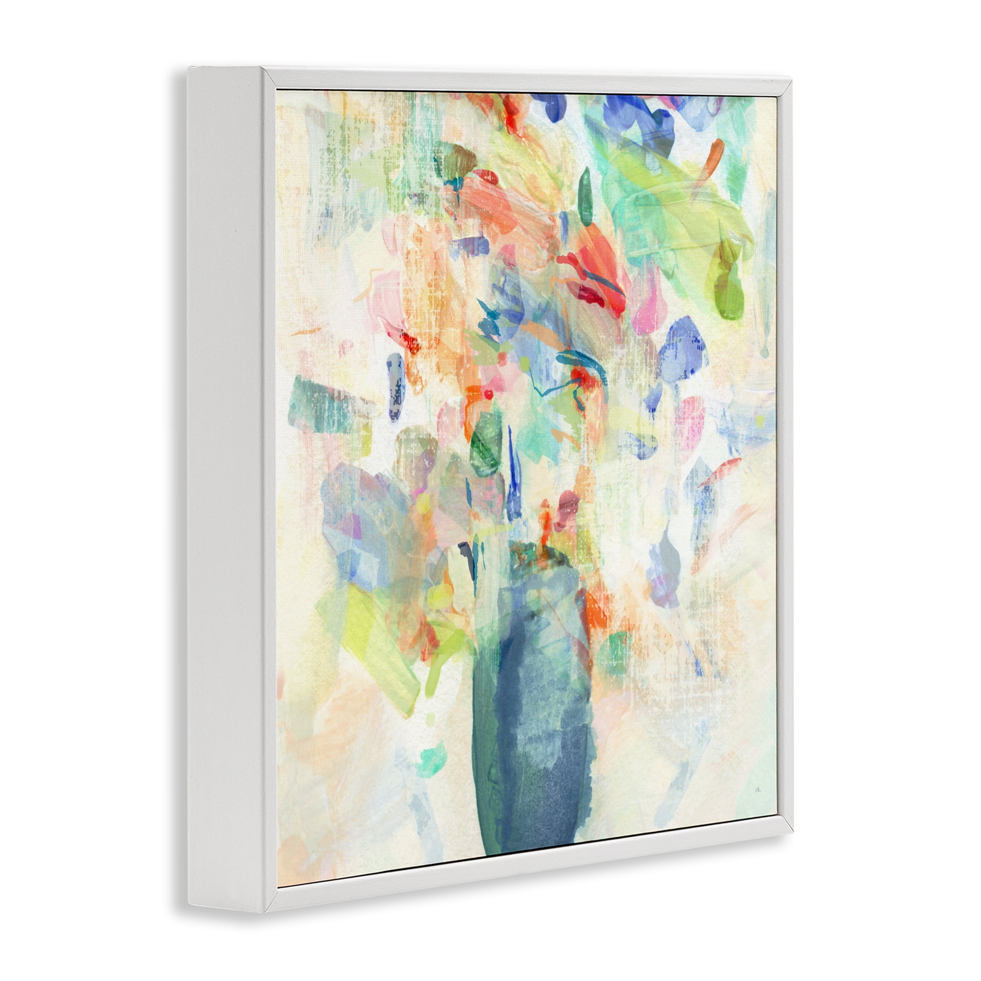 Stupell Industries Summer Flowers Brushstrokes White Framed Giclee Art, design by Susan Jill
