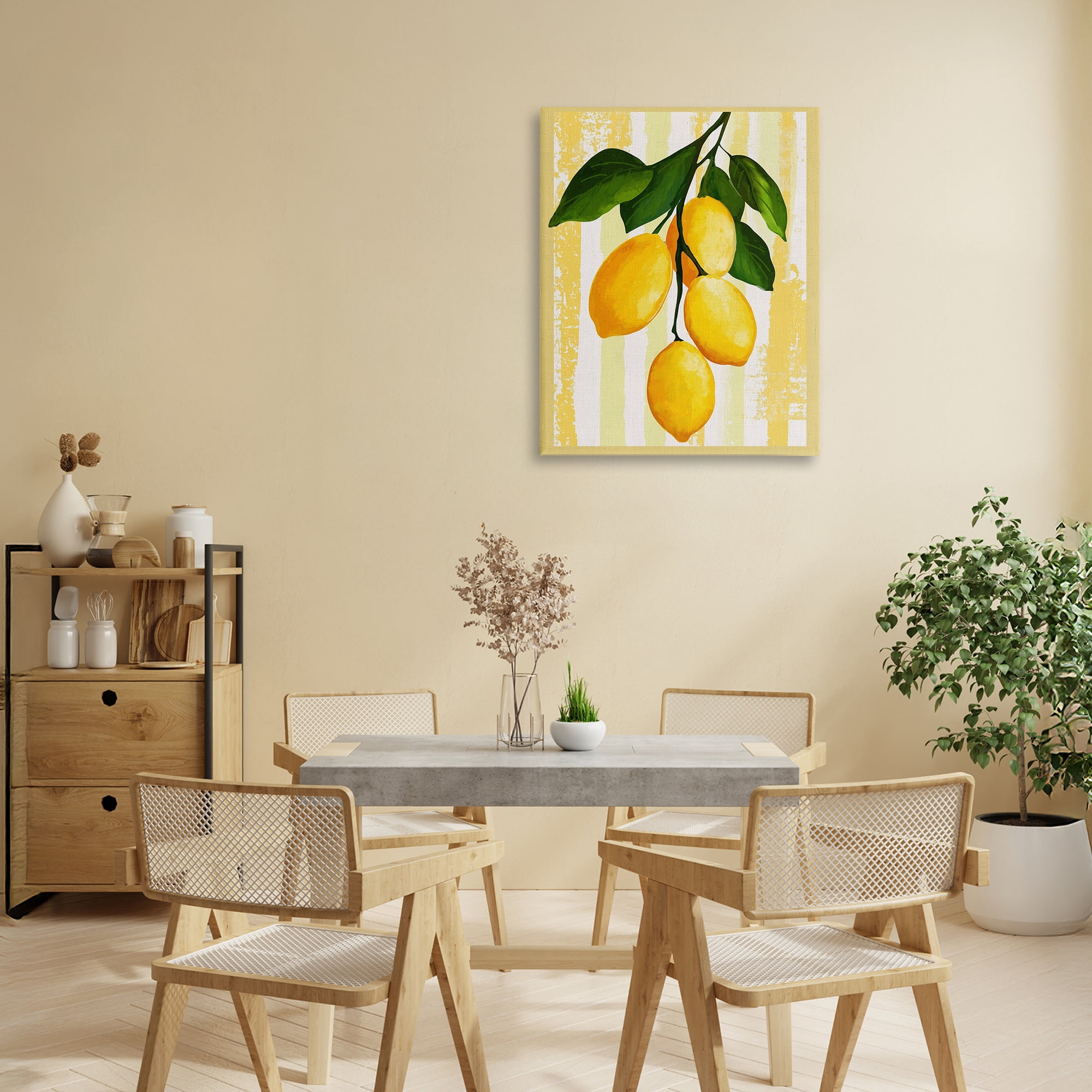 Stupell Industries Lemons on Green Branch Canvas Wall Art, design by Yen