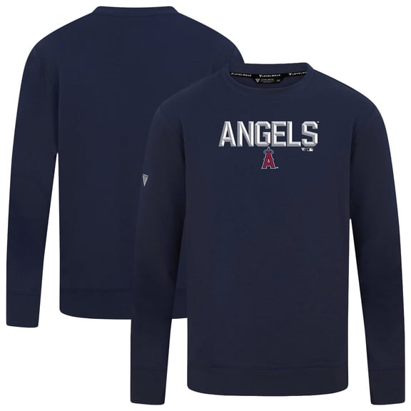 Men's Levelwear  Navy Los Angeles Angels Mandate Carve Tri-Blend Sweatshirt