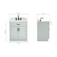 thumbnail image 3 of Ariel Hepburn 31 In. Oval Sink Vanity With 1.5 In. Carrara White Countertop In Grey, 3 of 10