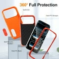 thumbnail image 3 of Dteck Case for iPhone 17 Pro,Shockproof Silicone + PC Case with Hidden Kickstand Cover for iPhone 17 Pro ,Orange, 3 of 7