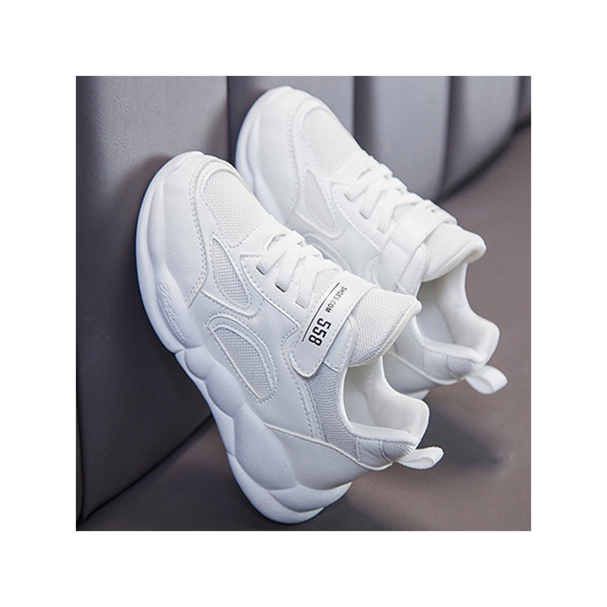 Girls white running trainers discount