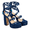 Blue, variant on Women Open Toe Shell Beaded Strap Platform Espadrille Sandals Raffia Chunky Block Heels Size 7.5 Natural