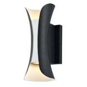 C Cattleya LED 2-Light Outdoor Wall Sconce, Wall Light Fixture-Black and White Finish