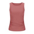 thumbnail image 5 of Htigea Women's High Neck Tank Top 2025 Summer Casual Ribbed Knit Slim Fitted Basic Textured Sleeveless Shirts Today Sales Pink,L, 5 of 6