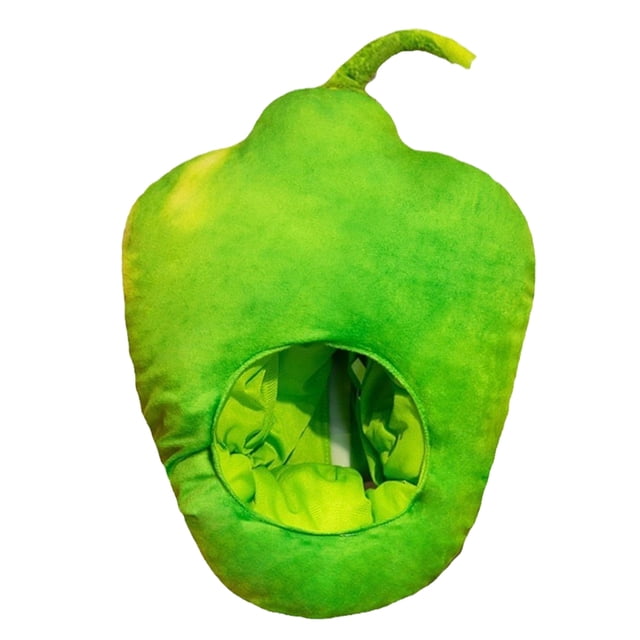 KAKOWELY Sombrero de pimiento verde de peluche, accesorio para la cabeza para festivales, accesorio para fotos divertido, sombrero decorativo, sombrero de dibujos animados