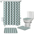 thumbnail image 2 of FMSHPON Morocco 4 Piece Bathroom Set Shower Curtain Bath Rug Contour Mat and Toilet Lid Cover, 2 of 8
