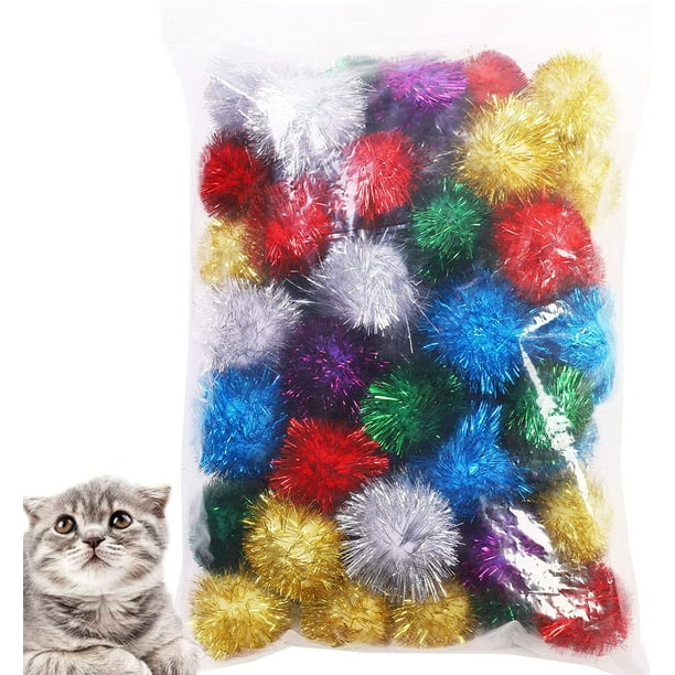 20Pcs Cat Balls Toys for Indoor Cats, 1.5 inch Cat Sparkle Balls