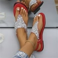 thumbnail image 6 of NOKIO Ladies Soft Sole Sandals Flat Sandals Casual Glitter Sequin Sandals Clip Toe Sequin Sandals Breathable&nbsp;Shoes for Women, 6 of 8
