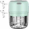 thumbnail image 1 of Mini Hachoir Alimentaire, Coupe-Légumes Électrique Portable Sans Fil Vert 100ml, 1 of 5