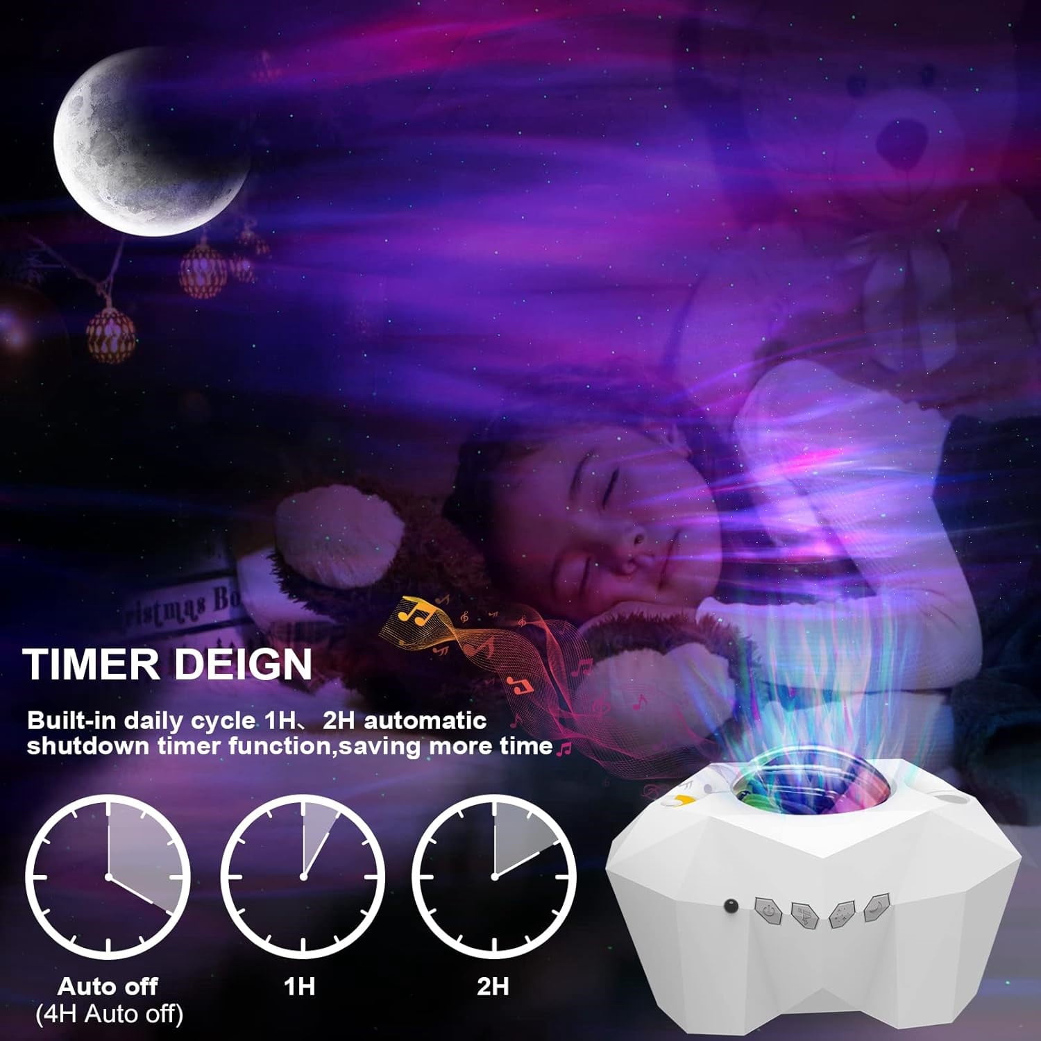 Slok Aurora Star Light Projector, Remote & Bluetooth, Multi-Color Galaxy Projection for Bedroom/Party Decor