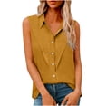 thumbnail image 2 of Women's Sleeveless Loose Fit Button Down Tunic Top Summer, 2 of 7