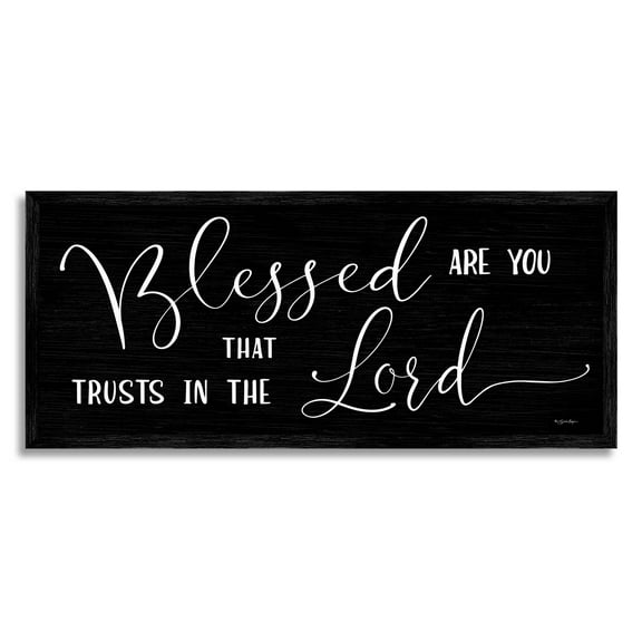 Stupell Industries Trust In The Lord Comforting Quote Graphic Art Black Framed Art Print Wall Art, Design by Susie Boyer