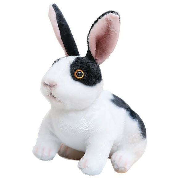 Plush White Rabbit Stuffed Animal Toy Chinese Zodiac Year Simulated Doll, Soft Fluffy Kids Birthday Gift & Home Decor