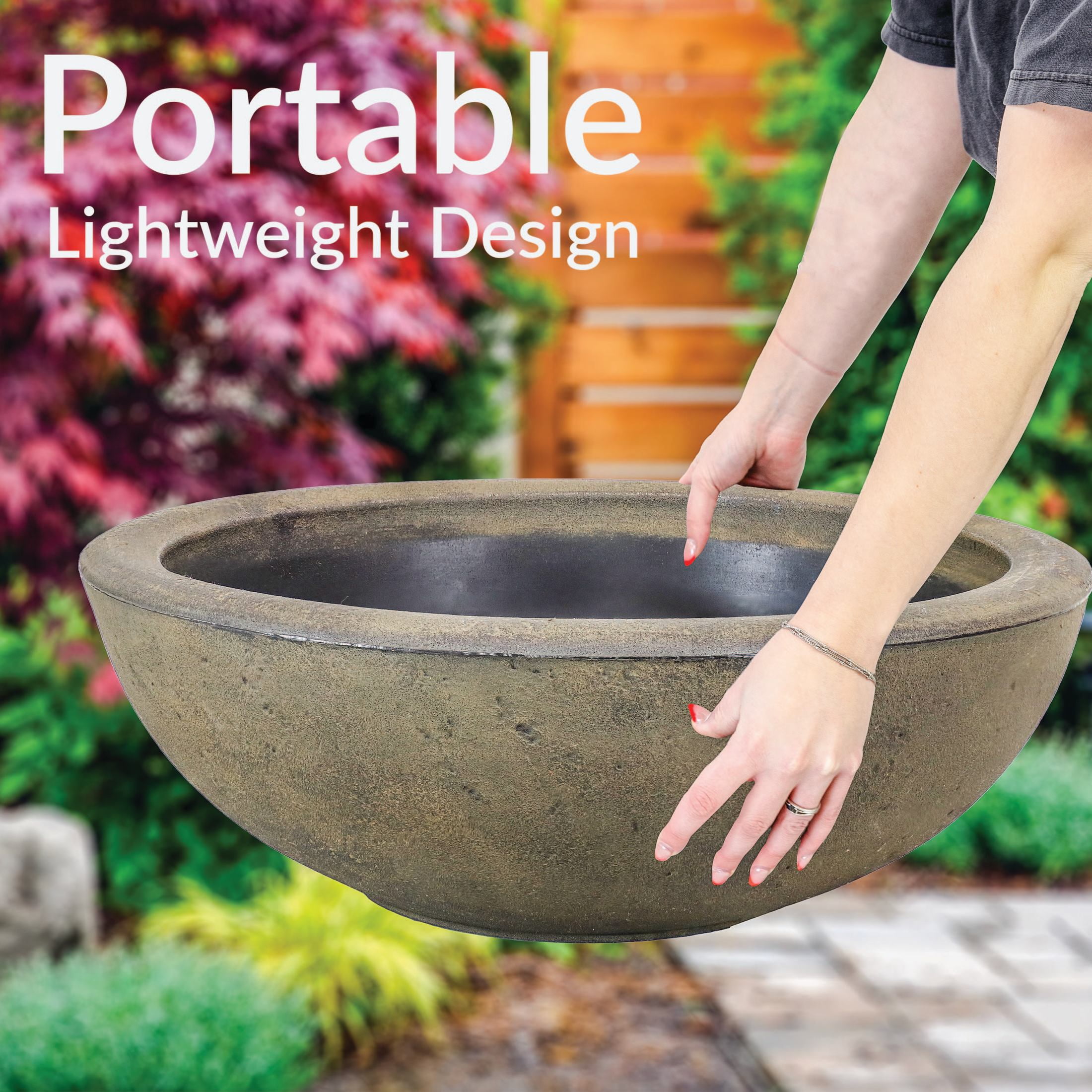 Sunnydaze Percival 20.75" x 20.75" x 11.5" Round Sable Polyresin Outdoor Planter Pot 4-Count