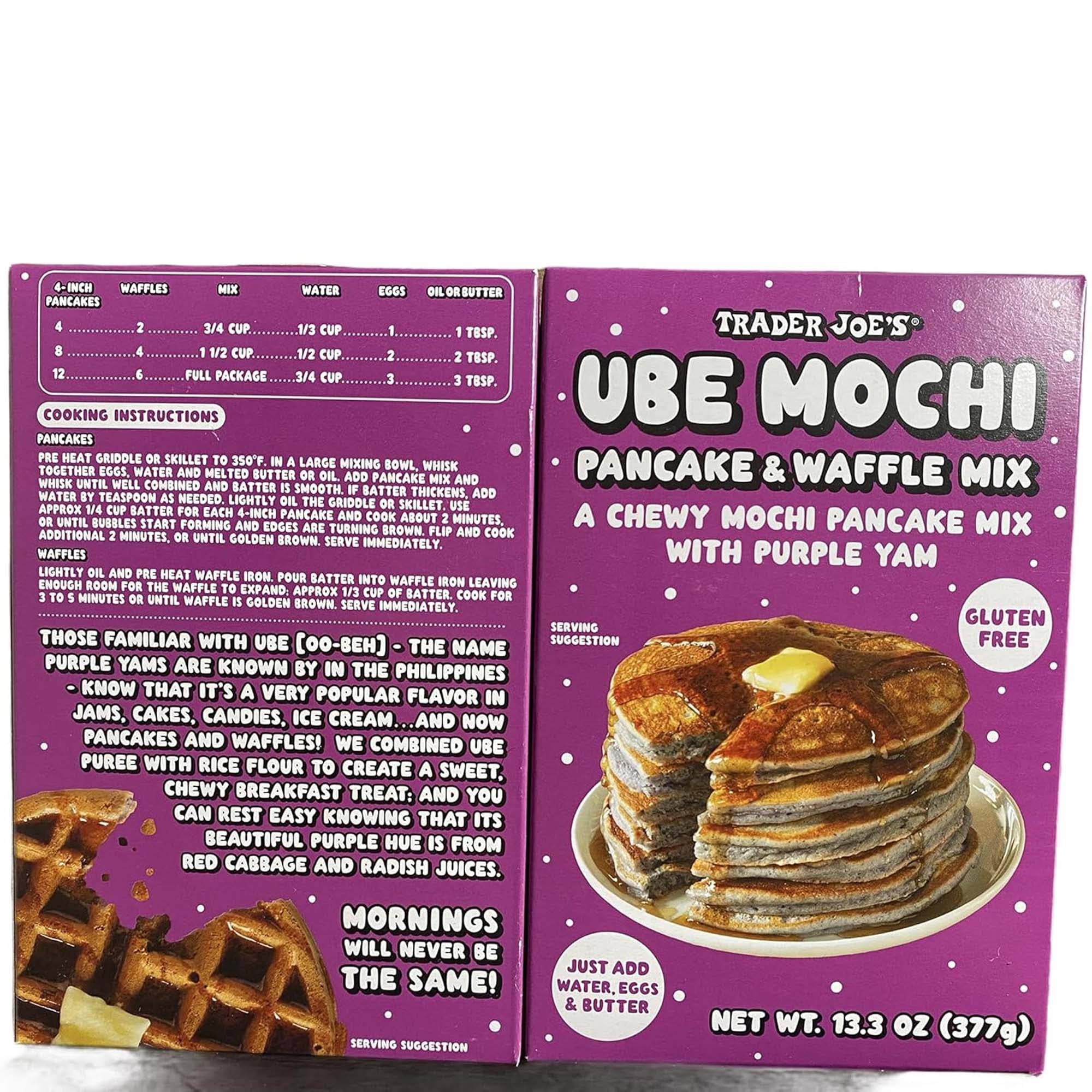 Trader Joe's Ube Mochi Pancake & Waffle Mix, 13.3 oz, 2 Pack