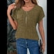 thumbnail image 4 of Blusas de Talla Grande para Mujer, Túnicas de Corta con Cremallera 1/4, Verde , L, 4 of 6