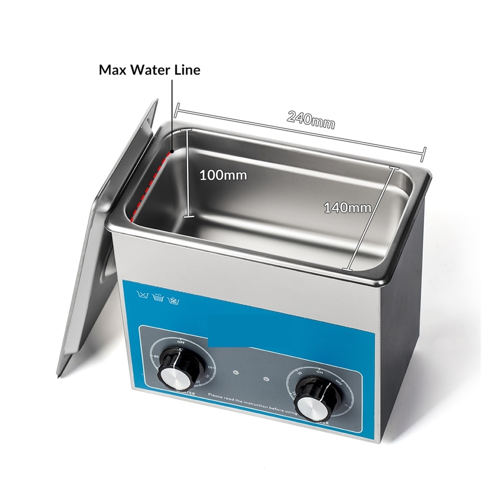 Ultrasonic Cleaner 3L 100W With Heating Basket Mechanical Controller Ultrasonic Bath ,Strong Cleaning