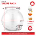 thumbnail image 2 of Small Round Plastic Fish Bowls for Parties (3 Pack) 16 oz Clear Mini Drink Bowl, Shatterproof Fishbowl Glasses for Drinks, Centerpieces, Decorations, Goldfish Pond Carnival Game, Centerpiece Vases, 2 of 7