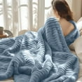 thumbnail image 3 of Sofa Wool Blanket Soft Warm Decorative Striped Throw for Living Room Bedroom Use, 3 of 5
