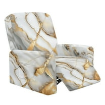 Kuiaobaty Marble Print Recliner Couch Cover Easy Replacement Reclining Sofa Slipcover Breathable Reclining Slipcover Stretch Recliner Chair Cover with Pocket for Living Room