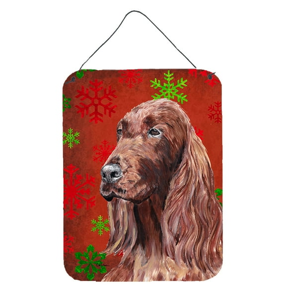 Irish Setter Red Snowflakes Holiday Wall or Door Hanging Prints