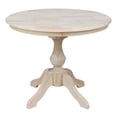 thumbnail image 3 of 36" Round Top Pedestal Dining Table with 2 Madrid Chairs - Unfinished - 3 Piece Set, 3 of 10