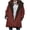 Wine, variant on Plus Size Zip Up Hoodies for Womens Pullover Fashion Winter Warm And Fleece Heavy Printed Hooded Jacket With Zipper Double Pockets