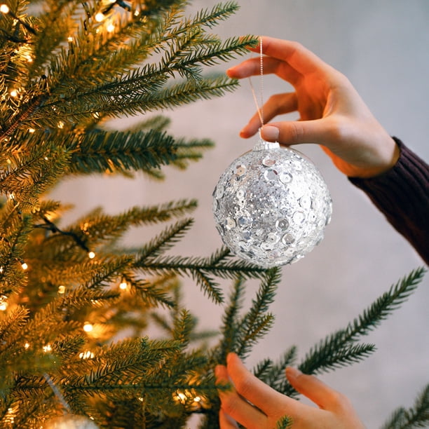 Ganfancp 6Cm Christmas Pendant Sparkling Pendant Ball Small Pendant Activity Scene Photography Props Scene Decoration Festival Gift Rebajas Hoy Liquidación 1* Bola de Navidad