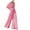 Pink jumpsuits for women, variant on Usmixi Womens Jumpsuits Business Empire Waist Wide Leg Maxi Jumpsuits with Pocket Trendy Solid V-Neck Elbow-Length Long Summer Rompers Pink l
