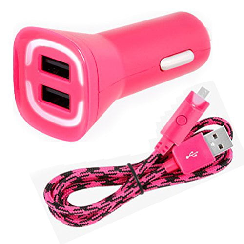 Kuku Car Charger With Braided Micro USB Cable for micro usb devices Gold Kuku mobile 4327075026 