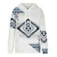 thumbnail image 4 of DeHolifer Womens Tops Sweatshirt for Women Aztec Print Crewneck Cowgirl Clothes Western Ethnic Style Geometric Printed Casual Pullover Shirt with Pockets White 3XL, 4 of 5