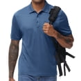 thumbnail image 3 of QPNGRP Men's Golf Polo Shirts Short Sleeve Moisture Wicking Dry Fit Performance Daily Casual Stylish Collared Shirts for Men Deep Blue L, 3 of 8