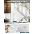 thumbnail image 3 of No Hook Cloth Fabric Shower Curtain with Snap in Liner, White Golden Marble Waterproof Shower Curtains Set with See Through Top Window, Modern Abstract Art Marble Flow Bath Curtains Shower 60"x72", 3 of 6
