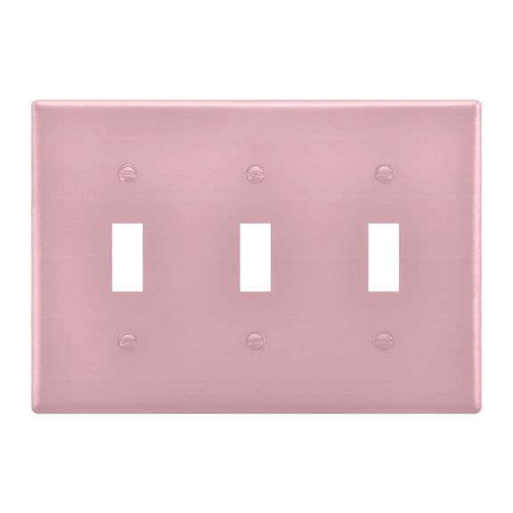 3 Gang Light Switch Cover Plate Pale Pink Wall Plate Decorate Electrical Outlet Cover Plates 4.56”x4.48”