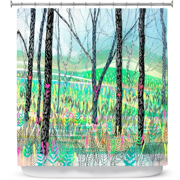 Shower Curtains 70" x 73" from DiaNoche Designs by Aja Ann - Love Notes