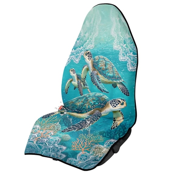 Garronmavis Waterproof Front Car Seat Towel Cover 1 PC Sea Turtle Sweat Protection for Post-Workout Use Universal Fit for Cars SUVs Trucks Sedans Vans Automotive Interior Seat Protector