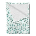 thumbnail image 2 of Flower Soft Flannel Fleece Throw Blanket, Pattern with Flower Stems Blooming Springtime Simple Design Art Print, Cozy Plush for Indoor and Outdoor Use, 50" x 70", Pale Blue Teal White, by Ambesonne, 2 of 5