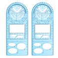 thumbnail image 1 of CAROOTU Multifunctional Geometric Ruler Geometric Drawing Template Measuring Tool For School Office Supplies, 1 of 6