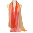 thumbnail image 3 of Minnieouse Mujer Universal verano gradiente chal portátil hombro bufanda Bandana bufandas accesorio decorativo para fiesta al aire libre Accesorios de disfraces Rojo naranja Minnieouse AP012973-02, 3 of 6