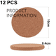 thumbnail image 2 of Posavasos de corcho redondos, extragruesos, posavasos de madera, ajuste a granel, absorbente y reutilizable, 2 of 7